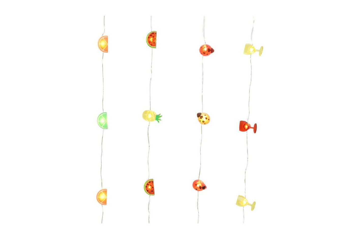 MARELIDA LED-Lichterkette LED Lichterkette Flaschen Korken Flaschenlicht Orange Limette Timer, 8-flammig