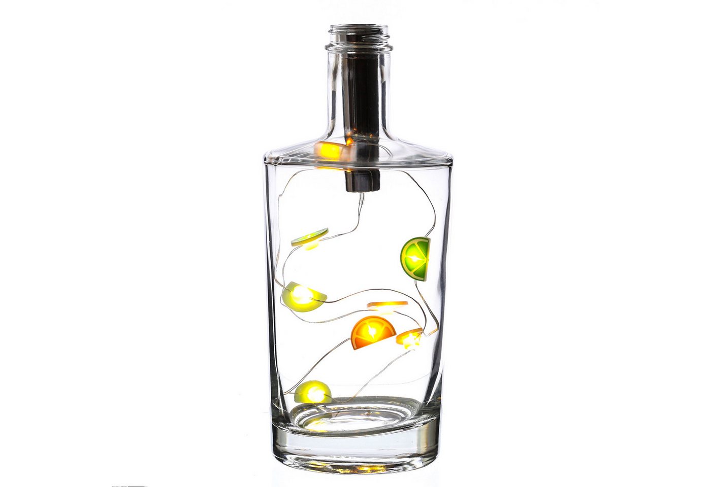 MARELIDA LED-Lichterkette LED Lichterkette Flaschen Korken Flaschenlicht Orange Limette Timer, 8-flammig Bild 2