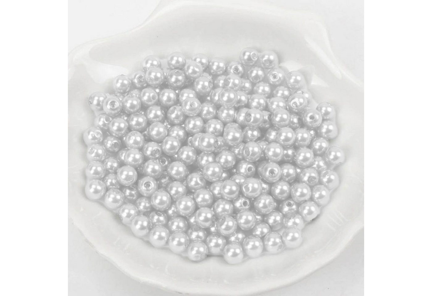 Kopper-24 Bastelperlen Wachsperlen ca. 600 Stück, 4mm, Weiß