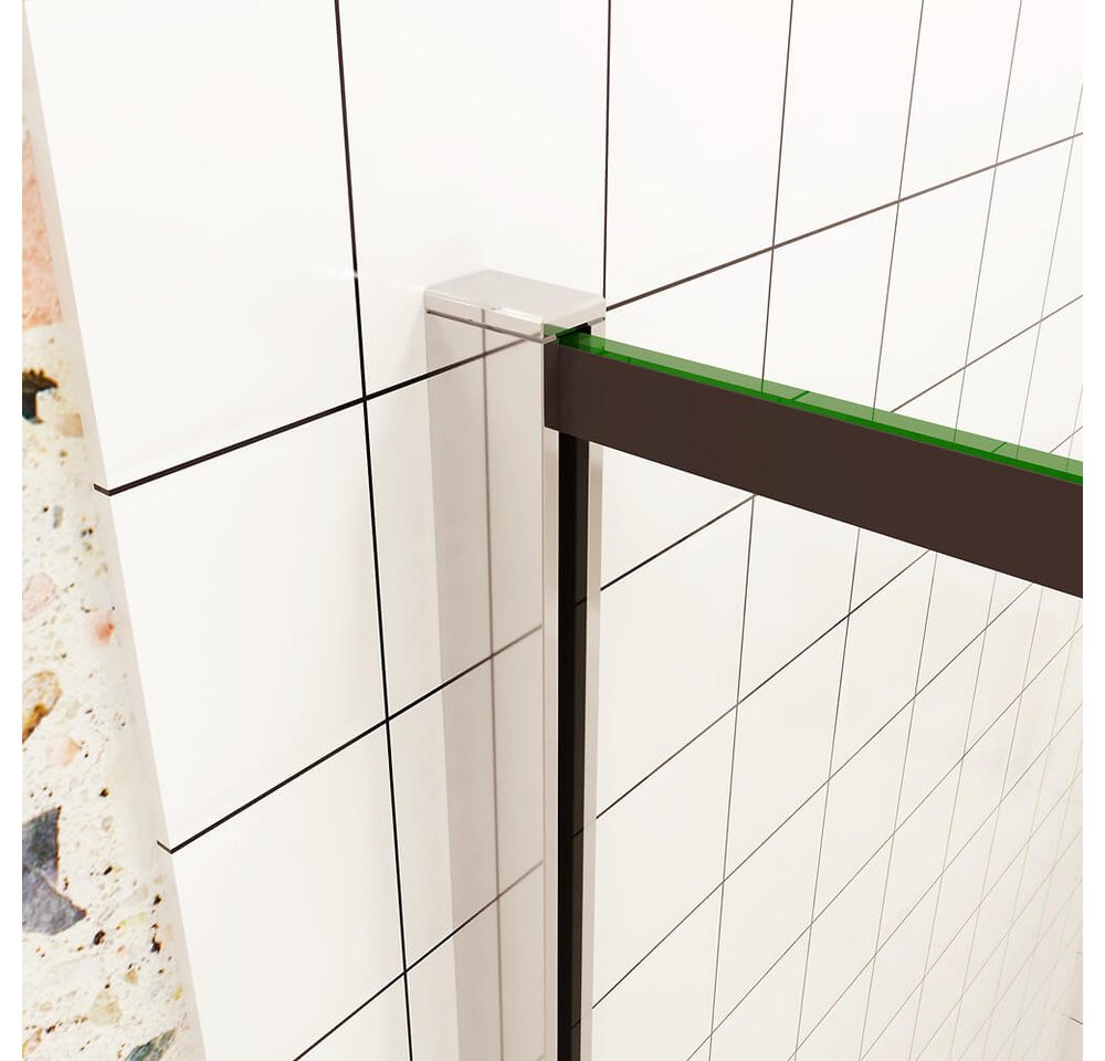 duschspa Duschwand Walk in Dusche 190cm ESG Glaswand mit Milchstreifen Trennwand, Einscheibensicherheitsglas, Sicherheitsglas, (Set), Nano Glas Bild 2