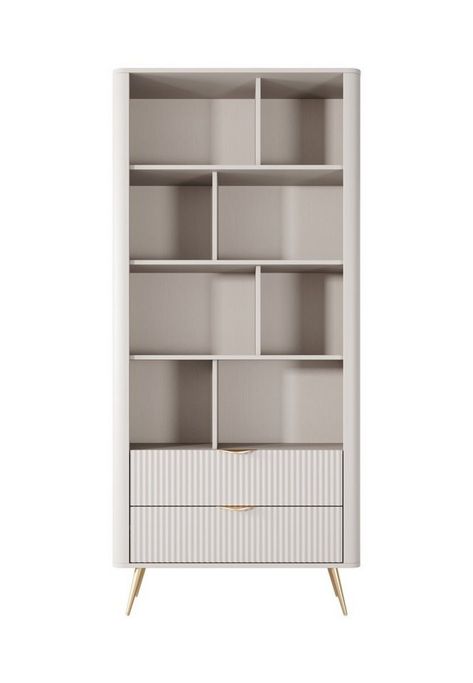 Compleo Bücherregal mit 2 Schubladen auf hohen Beinen BELLO, Glamour-Stil Bild 4
