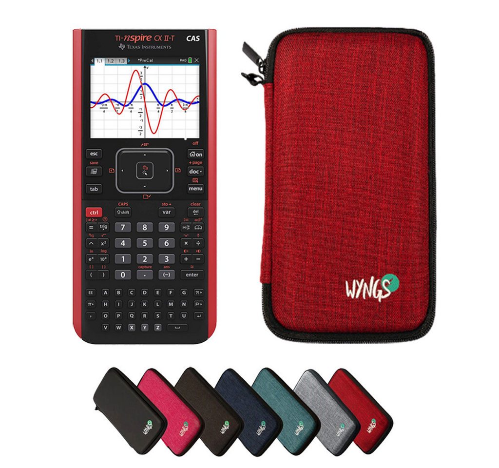 Texas Instruments Taschenrechner TI-Nspire CX II-T CAS inkl. WYNGS Schutztasche Rot Bild 2