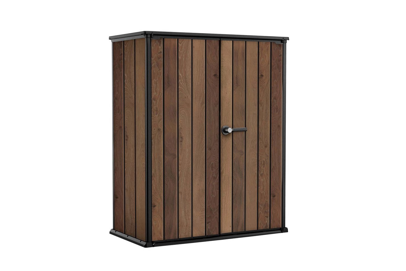 Focus Garden Garten-Geräteschrank "Deco Vertical" 1400L Holzoptik wetterfest mit 2 Regalen, Abschließbar, L140cm x B73,6cm x H170,4cm Bild 3