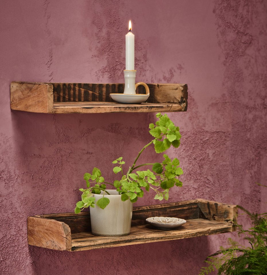 Ib Laursen Wandregal Ib Laursen - Wandregal Regal Regalbrett mit Rand 45x7x15cm Holz Unika Bild 2