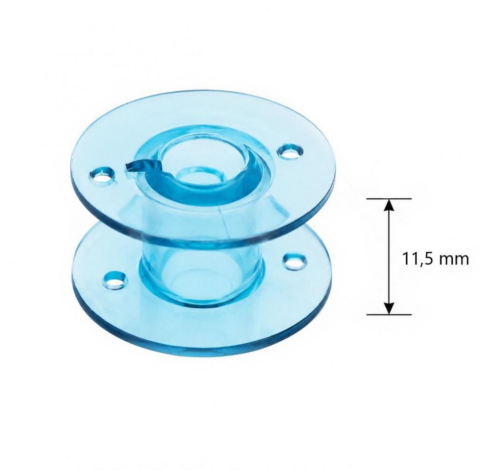 Nähwelt Flach Nähmaschinen-Spule - Spulenbox mit 25 farbigen Spulen (Spulenhöhe 11,5 mm)