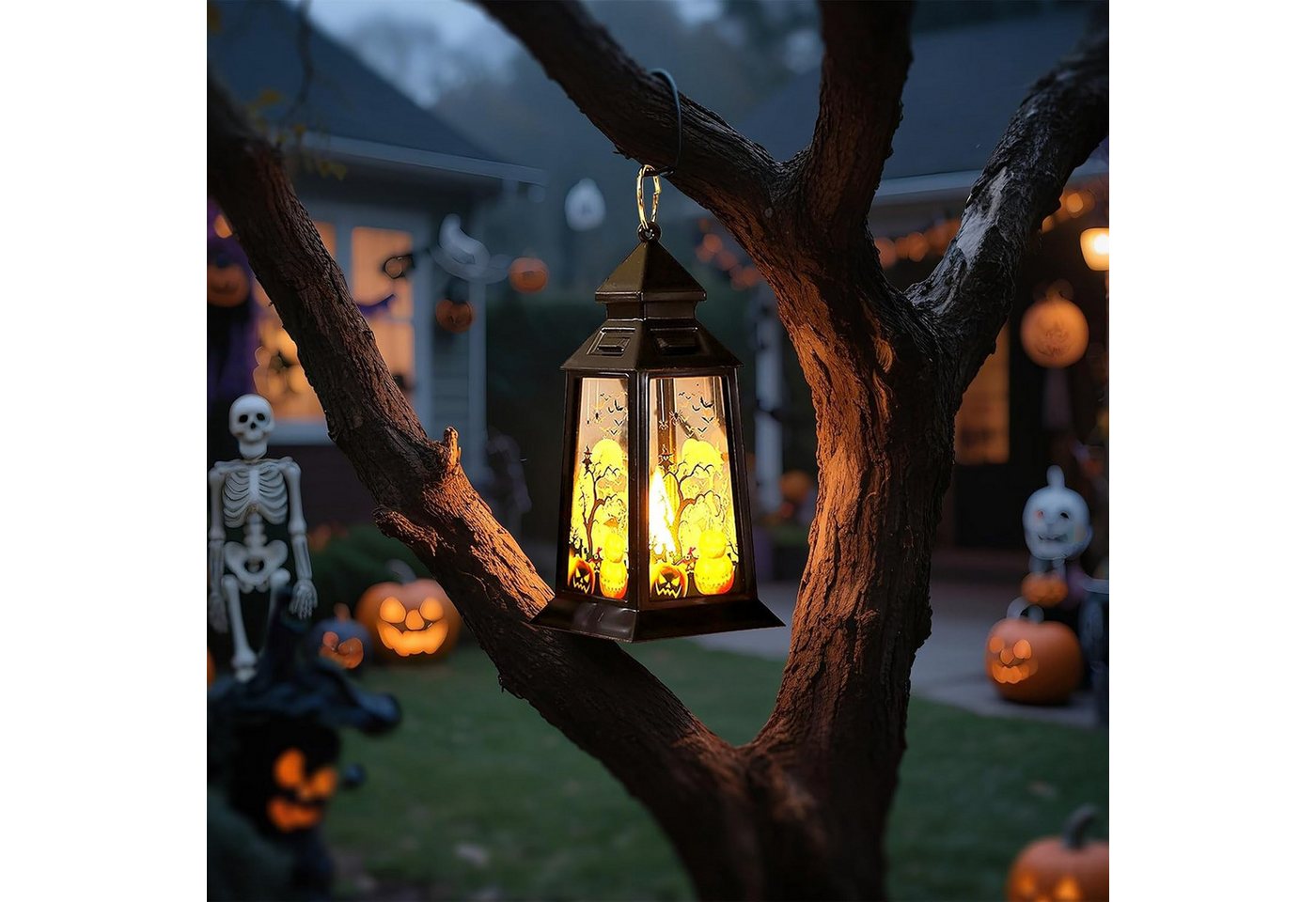 Bomiclss LED Laterne 3 Stück Halloween Deko Kürbis Laterne, Halloween Herbstdeko Bild 3