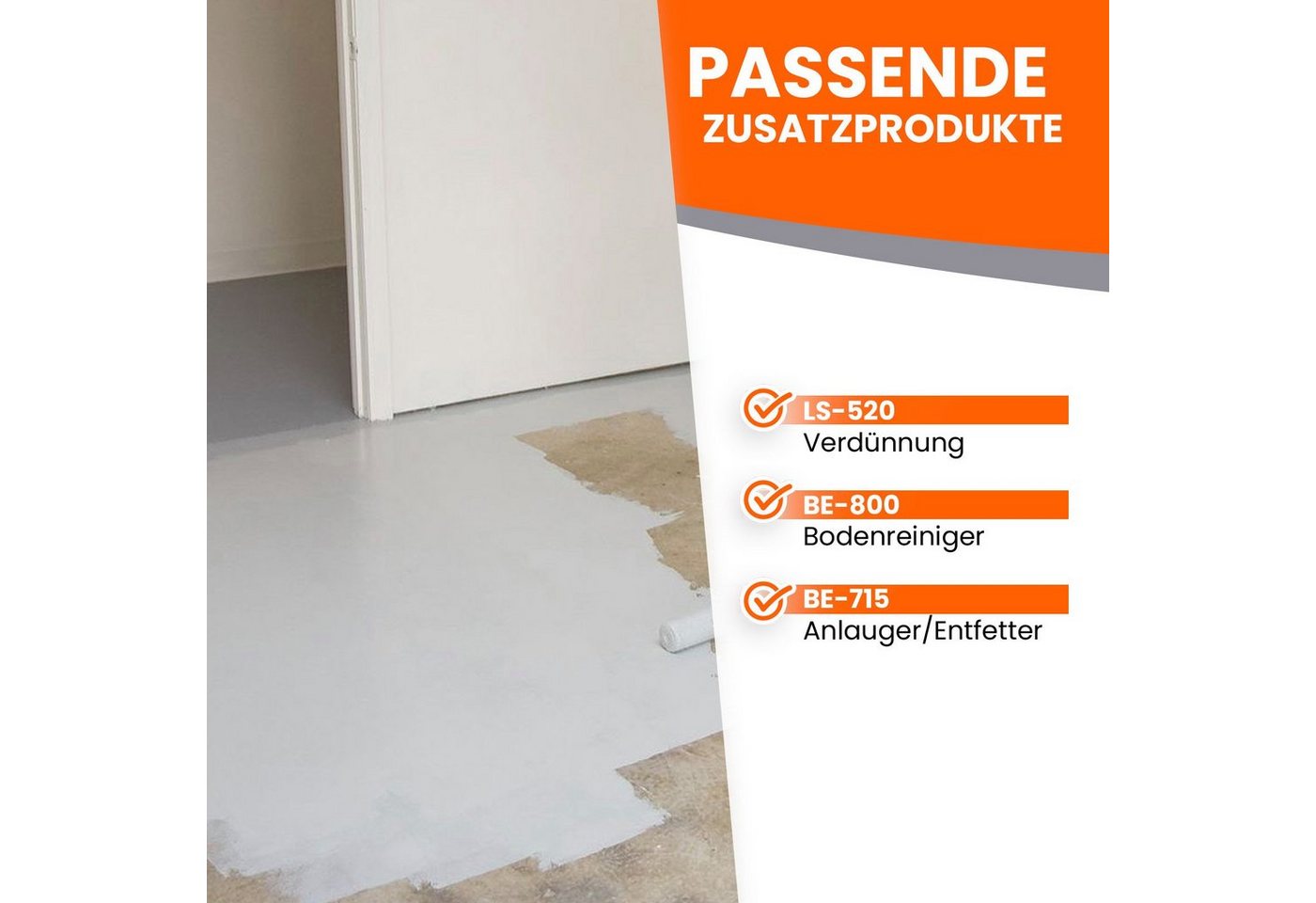 BEKATEQ Bodenversiegelung LS-470 Betonfarbe, seidenglänzend, Bodenfarbe, Fußbodenfarbe, Schwimmbad