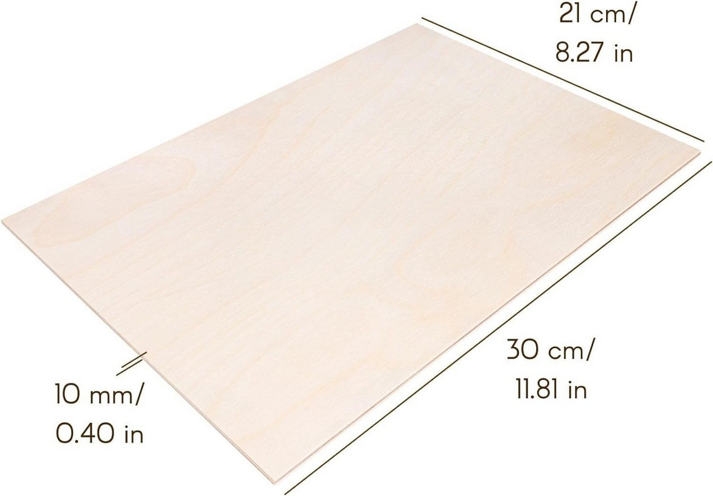Creative Deco Bastelnaturmaterial Sperrholzplatte 10mm Birkensperrholz Dünne Holz-Zuschnitte, (10-tlg), Perfektes Blatt für Laubsäge, Brandmalerei, Laserschnitt Bild 3