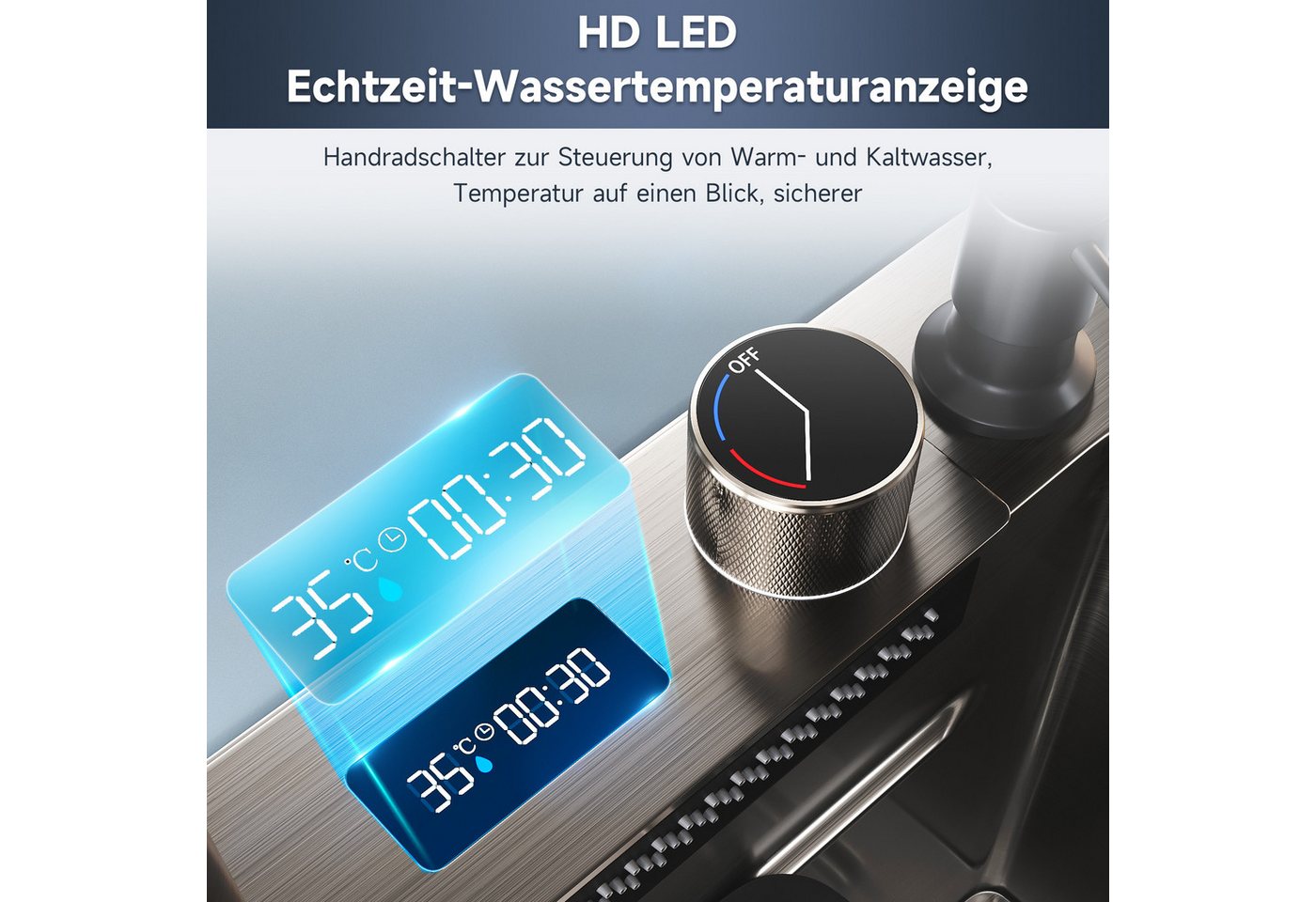 SONNI Küchenspüle Multifunktionale Küchenspüle,Temperaturkontrolle verfügbar, 45/75 cm Bild 5