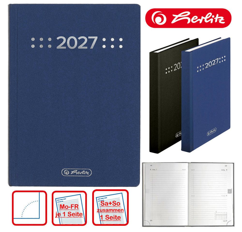Herlitz Buchkalender Herlitz Buchkalender Classic A6 2027 blau