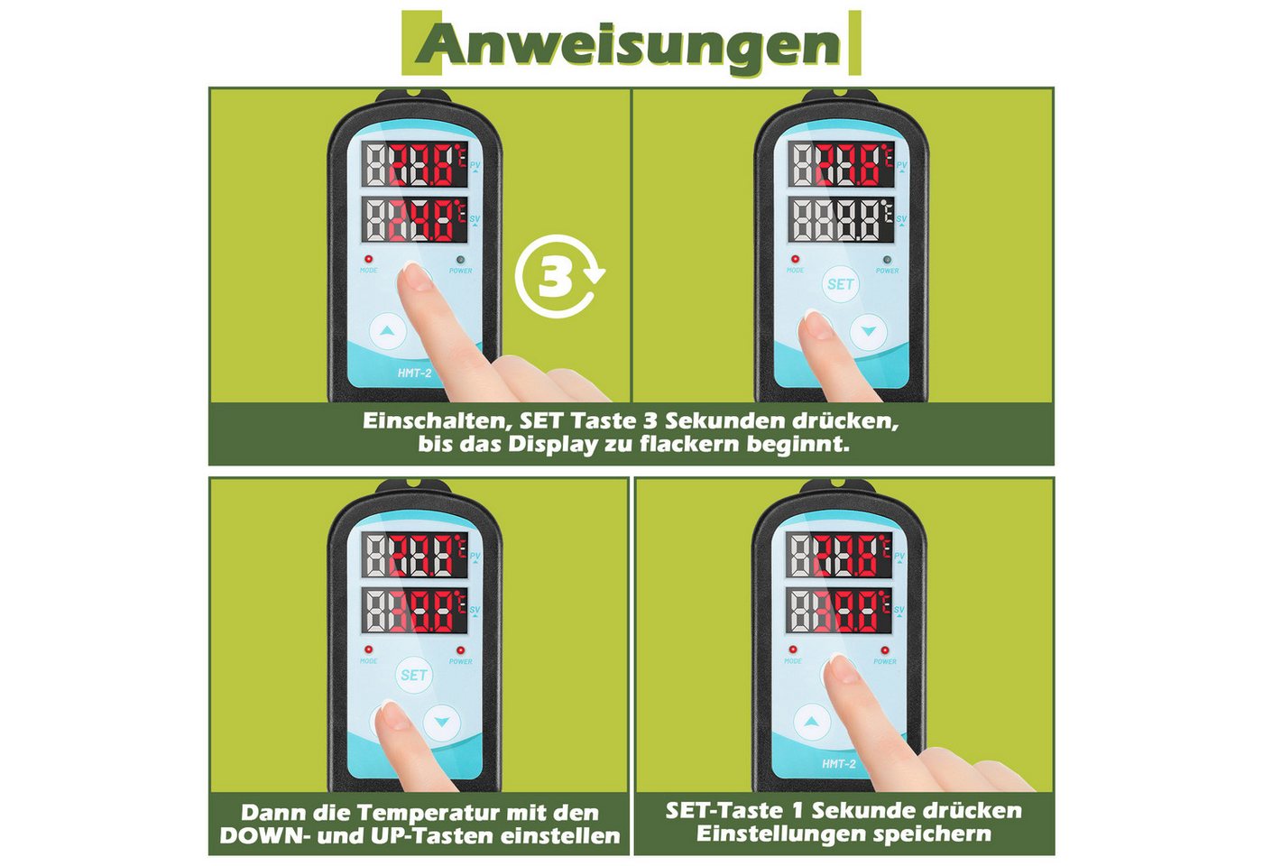 Clanmacy Heizgerät Gewächshausheizung mit Temperaturregler Elektrische Stabheizung 60W, 60 W Bild 2