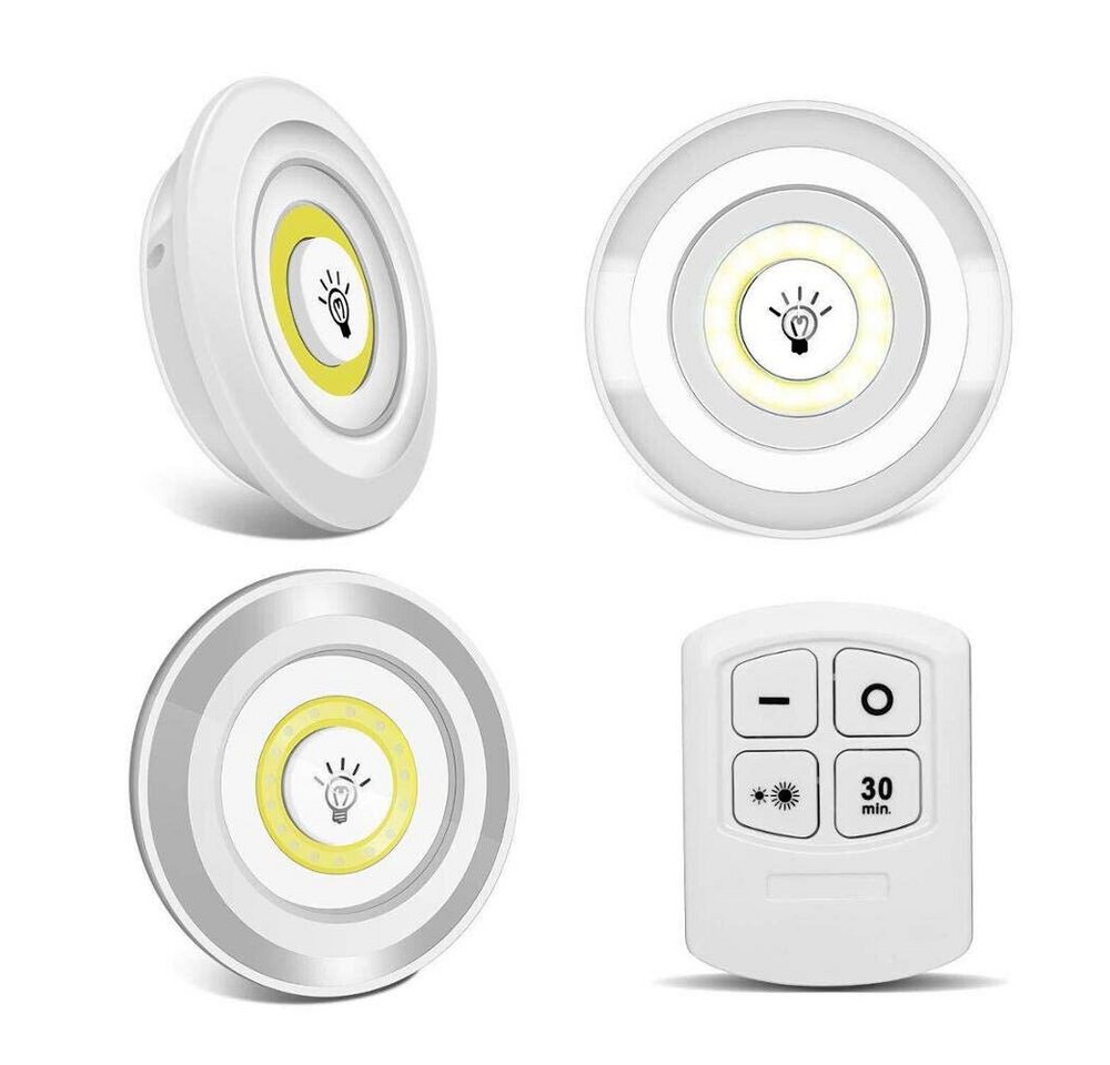 VERK GROUP LED Wandleuchte 3 Wandleuchten mit Fernbedienung COB LED Wand Lampen Leuchten Batterie