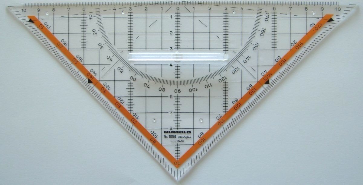 Rumold Geodreieck TZ-Dreieck 22,5cm Acryl transparent mit festem Griff