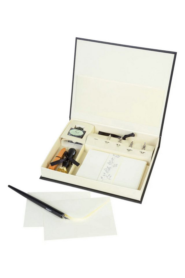 Crelando Kalligraphie-Stift Kalligraphie Set 30 teilig mit Federhalter Tinte und Siegelstempel, (Kalligraphie-Set, 30-tlg., 30-teiliges Komplettset), Mit Federhalter, Tinte, Siegelstempel, Siegelwachs und Karten Bild 4