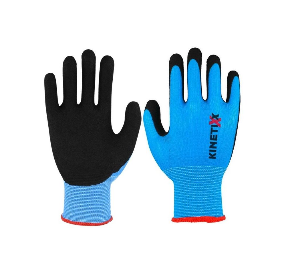 Kinetixx Gartenhandschuhe Kinder-Arbeitshandschuh X-Kids in Blau I KinetiXx (Passt sich perfekt an die Hand an) Abriebfest, Anatomische Passform, Wasserabweisend, Atmungsaktiv, Hoher Bild 4