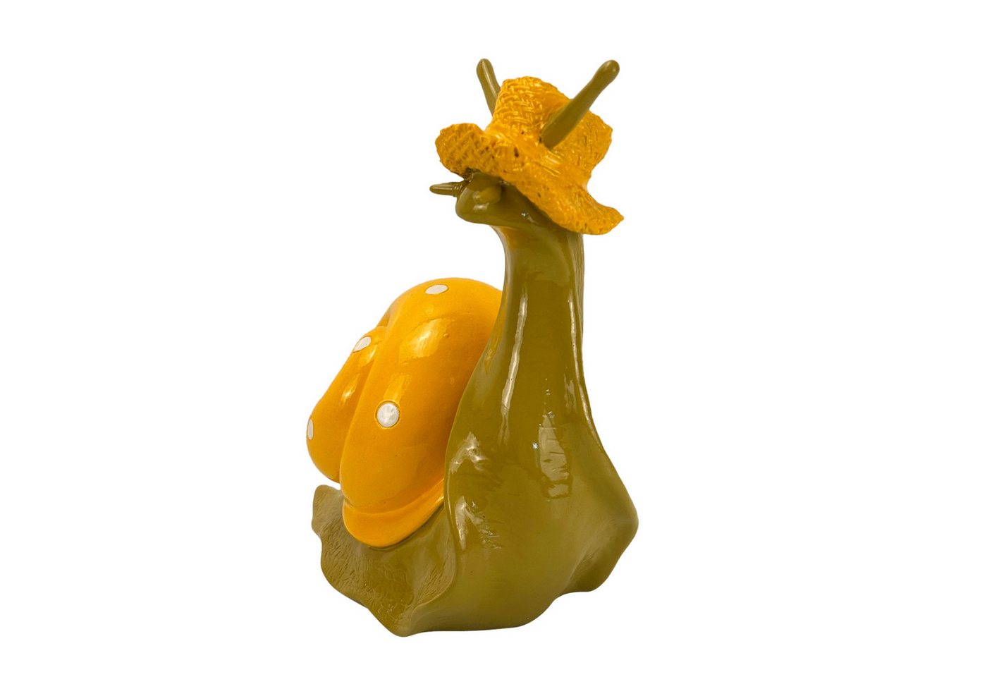 Online-Fuchs Gartenfigur süße Schnecke mit Hut für außen - Deko Figuren für Garten, (mit Schneckenhäuschen und Strohhut, in 3 Farben erhältlich), aus langlebigem Kunstharz gefertigt, wetterfest - 21 cm groß Bild 3