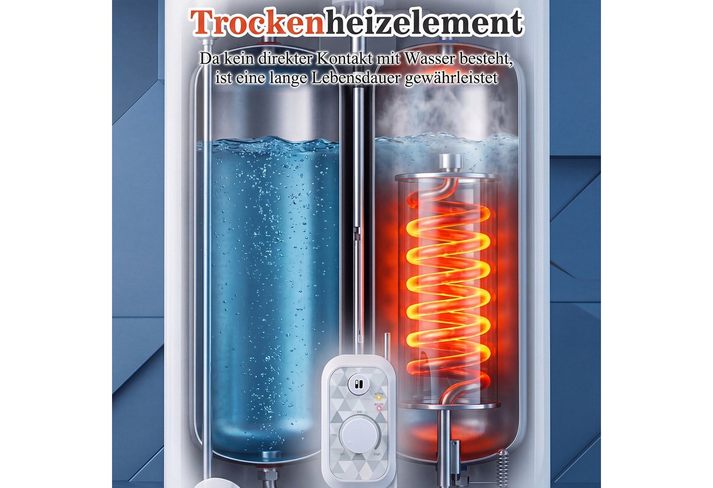 COSTWAY Wandspeicher, (max. 75°C), Warmwasserspeicher 25L mit Doppelbehälter