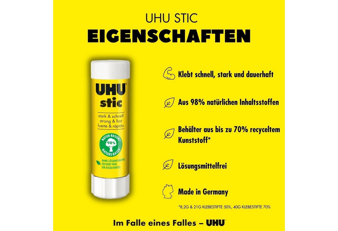 UHU Klebestift Klebestift stic, ohne Lösungsmittel, Stiftform mit 8,2 g UHU 60, (3-tlg) Bild 4