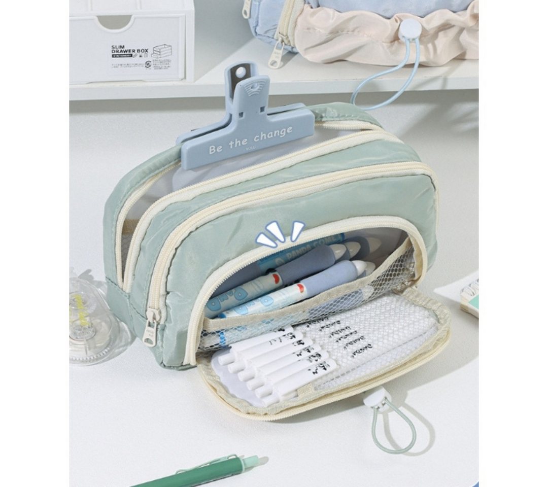 Diwzbyn Federmäppchen Mäppchen Federmappe groß mit 3 Fächern Federtasche, (Mädchen Jungen Teenager Pencil Case Schlamppermäppchen), für Schule Büro Bild 2