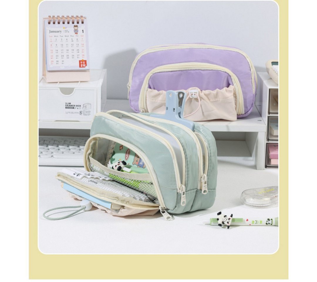 Diwzbyn Federmäppchen Mäppchen Federmappe groß mit 3 Fächern Federtasche, (Mädchen Jungen Teenager Pencil Case Schlamppermäppchen), für Schule Büro Bild 3