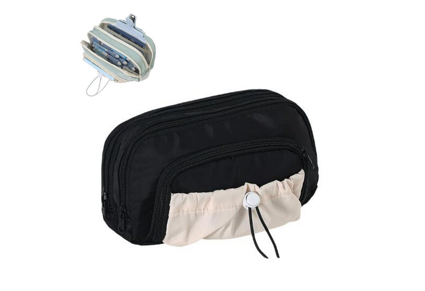 Diwzbyn Federmäppchen Mäppchen Federmappe groß mit 3 Fächern Federtasche, (Mädchen Jungen Teenager Pencil Case Schlamppermäppchen), für Schule Büro Bild 4