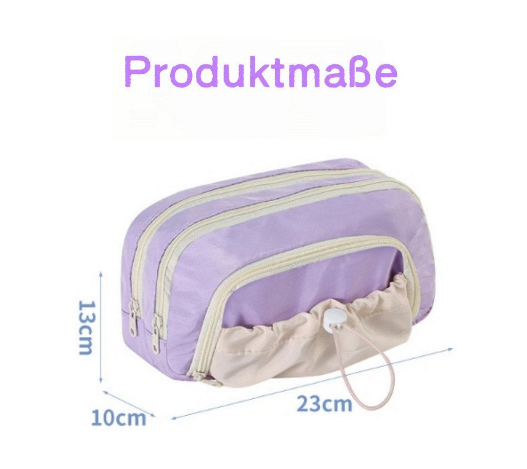Diwzbyn Federmäppchen Mäppchen Federmappe groß mit 3 Fächern Federtasche, (Mädchen Jungen Teenager Pencil Case Schlamppermäppchen), für Schule Büro Bild 5