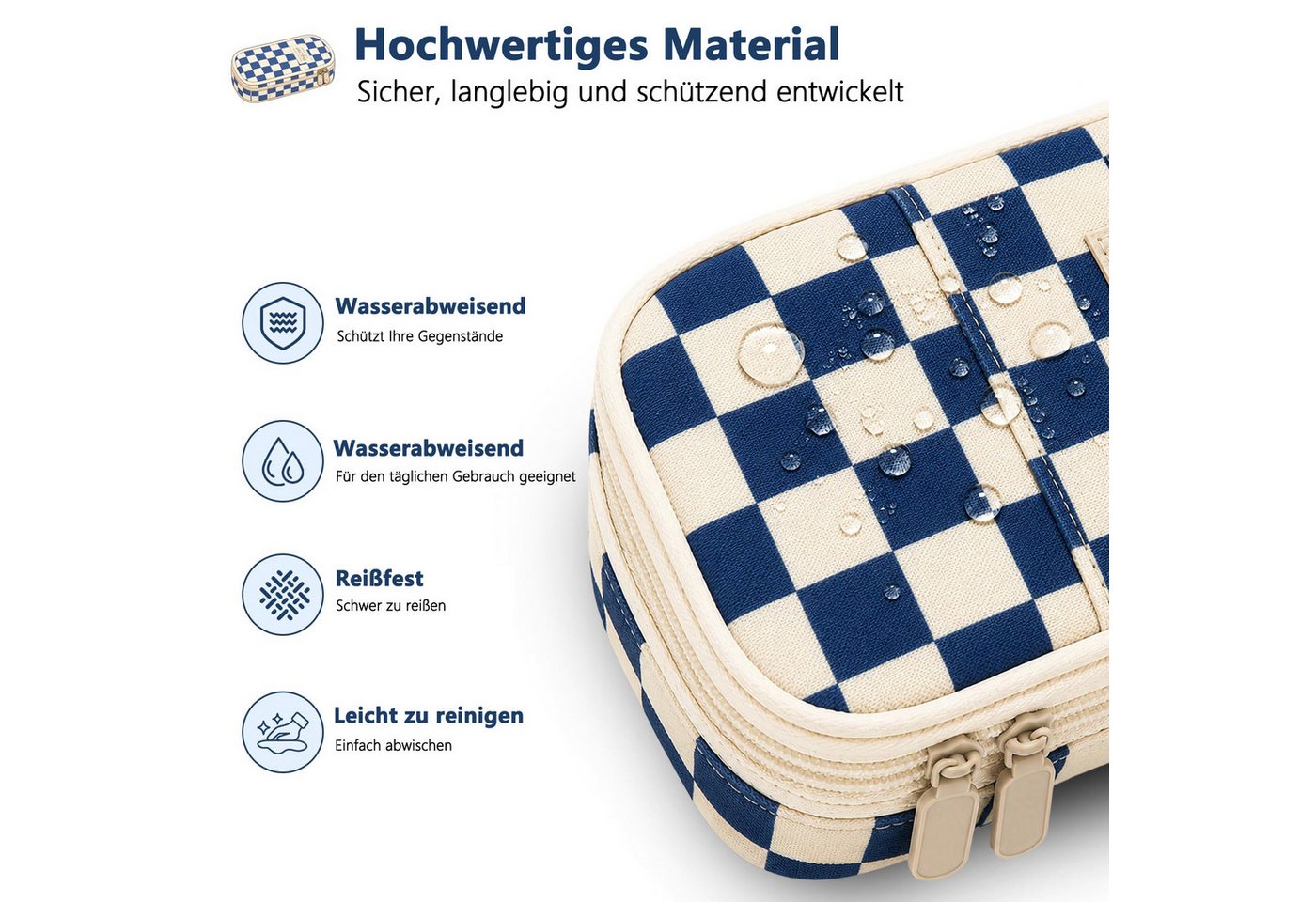 nsihing Federmäppchen ästhetisches Federmäppchen mit großem Fassungsvermögen und, robustem Reißverschluss, Schreibwarenetui für Damen und Herren Bild 4