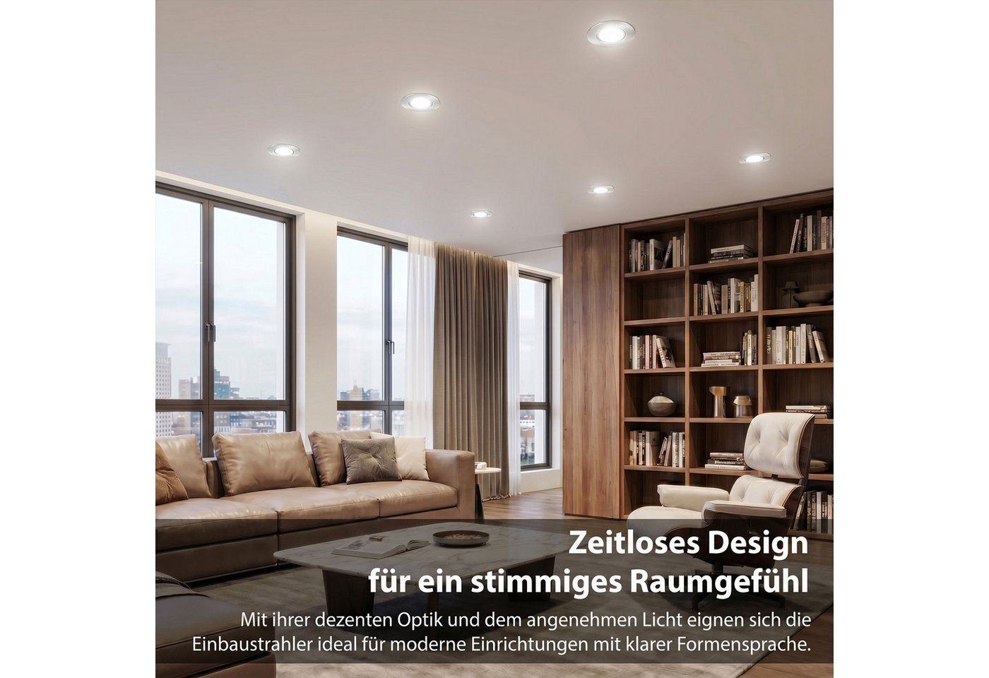 Maxkomfort LED Einbaustrahler 3/6/12er Set - schwenkbar & Ultraflach, Neutralweiß 4000K, LED fest integriert, Deckenspots Schwarz/Weiß/Silber - Einbauspots IP20 Ø90mm