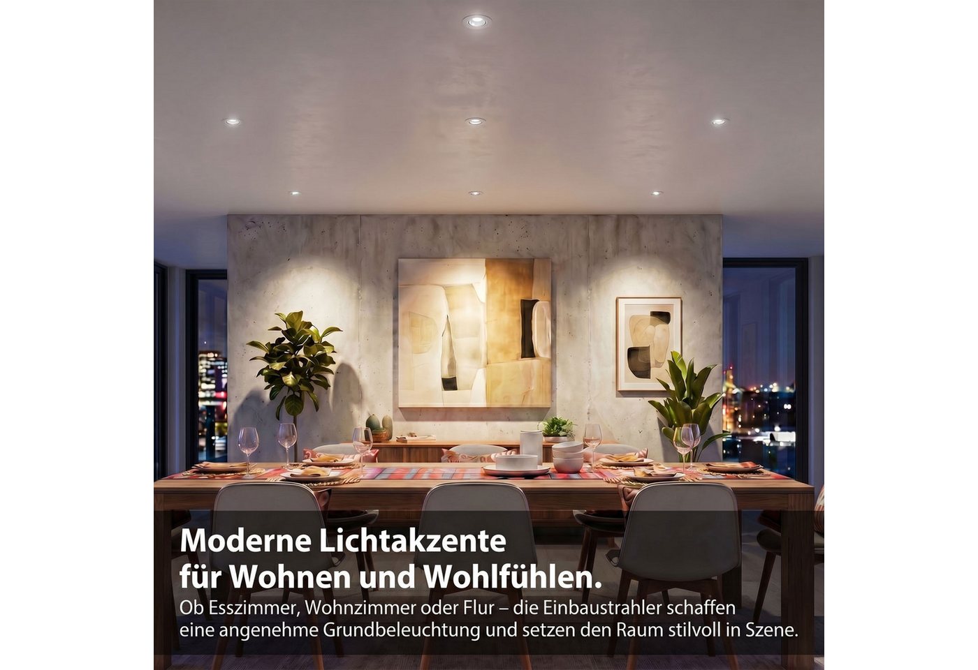 Maxkomfort LED Einbaustrahler 3/6/12er Set - schwenkbar & Ultraflach, Neutralweiß 4000K, LED fest integriert, Deckenspots Schwarz/Weiß/Silber - Einbauspots IP20 Ø90mm Bild 2