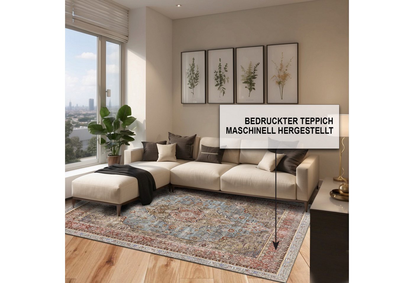 Bamyum Teppich Avlin Teppich mit Chenille-Druck, Waschbarer, Antibakteriell Teppich Bild 2