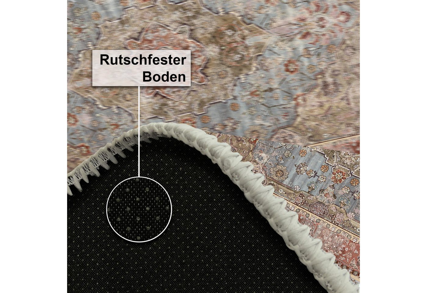 Bamyum Teppich Avlin Teppich mit Chenille-Druck, Waschbarer, Antibakteriell Teppich Bild 5