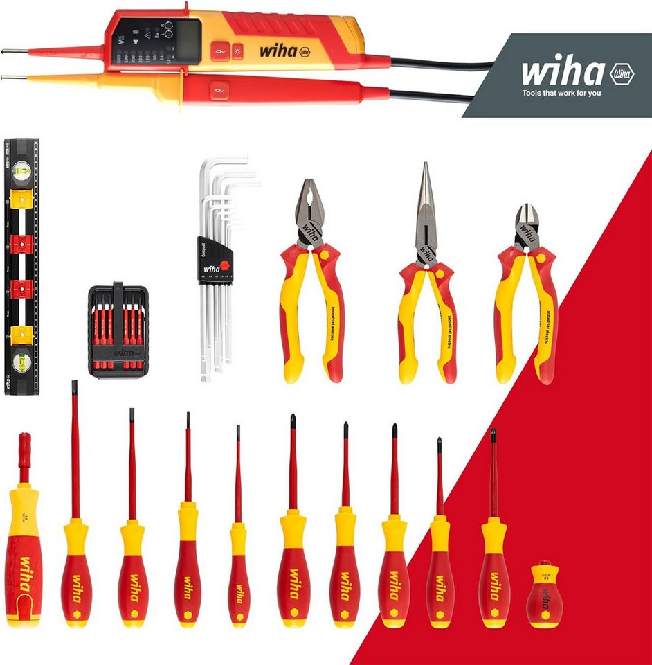 Wiha Werkzeugkoffer Lehrlingskoffer (45742), inkl. Spannungsprüfer, für Elektro-Installation 39-teilig VDE Bild 3