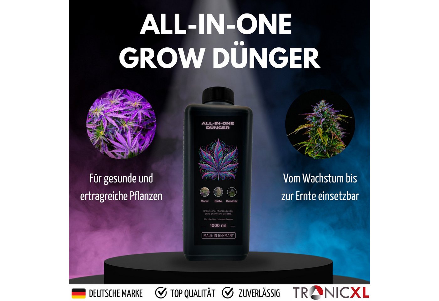 TronicXL Spezialdünger 3L Grow Dünger Cannabis Wachstumsphase Blütephase Indoor Outdoor, Flüssigdünger, Konzentrat Bild 2