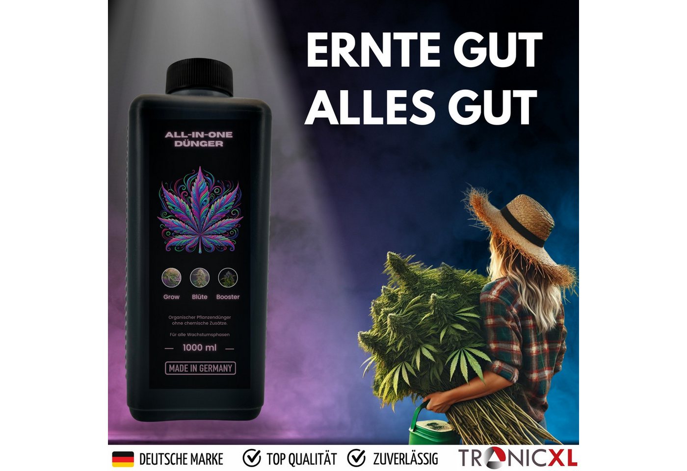 TronicXL Spezialdünger 3L Grow Dünger Cannabis Wachstumsphase Blütephase Indoor Outdoor, Flüssigdünger, Konzentrat Bild 3