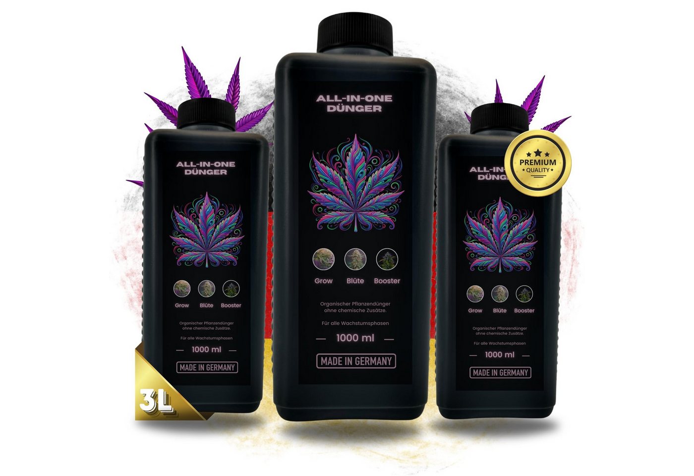 TronicXL Spezialdünger 3L Grow Dünger Cannabis Wachstumsphase Blütephase Indoor Outdoor, Flüssigdünger, Konzentrat Bild 5