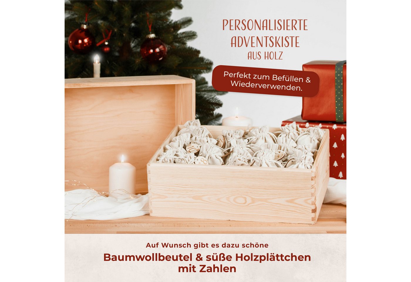 Amari befüllbarer Adventskalender AMARI ® Adventskalender zum Befüllen - Wandkalender mit 24 Fächern Bild 3