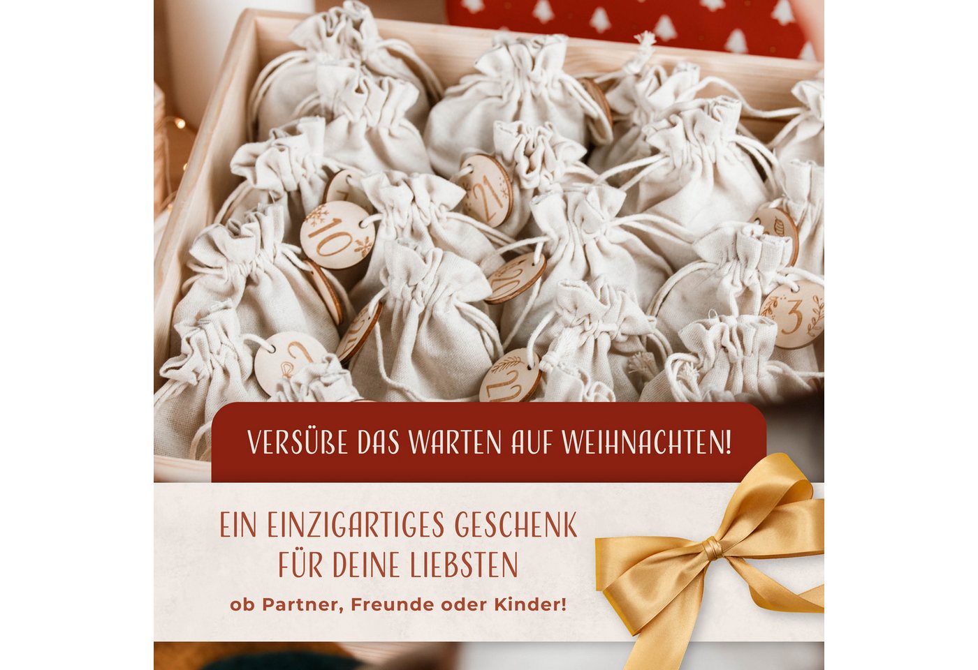 Amari befüllbarer Adventskalender AMARI ® Adventskalender zum Befüllen - Wandkalender mit 24 Fächern Bild 4