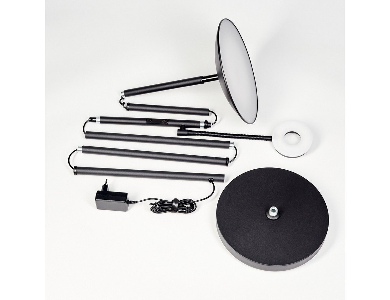 hofstein Stehlampe dimmbare Stehlampe aus Metall/Kunststoff in Schwarz/Weiß, ohne Leuchtmittel, verstellbar, im modernen Design, Touchdimmer, CCT, 187,5 cm Bild 5