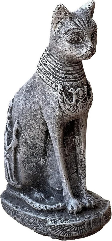 Stone and Style Gartenfigur Frostfeste Steinfigur ägyptische Katzengöttin Bastet Bild 5