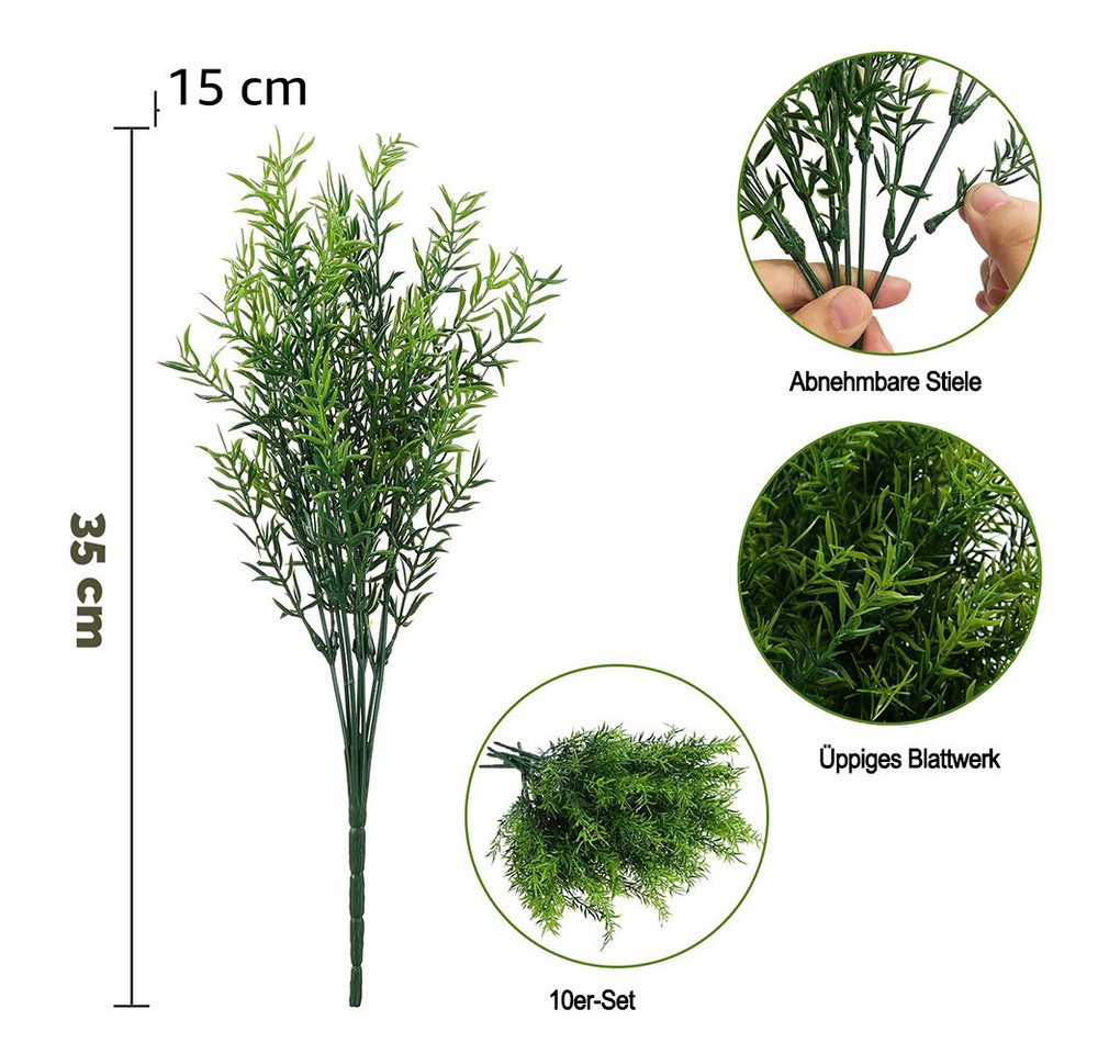 Kunstpflanze ideal für Bauernhof, Garten, Veranda, Terrasse und Hochzeitsdekoration, Zyronn, Künstliche Pflanzen, Blumen, Gras und Sträucher, Höhe 35 cm Bild 2
