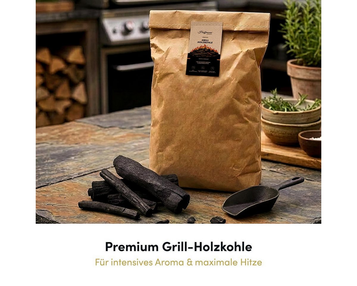 Hoffmann Germany Grillkohle Hoffmann Premium Buchenholz grobstückig Cfix 86 % Made in Germany, 3 kg, Cfix 86 %, Körnung 10–50 mm, Buche, Made in Germany Bild 3