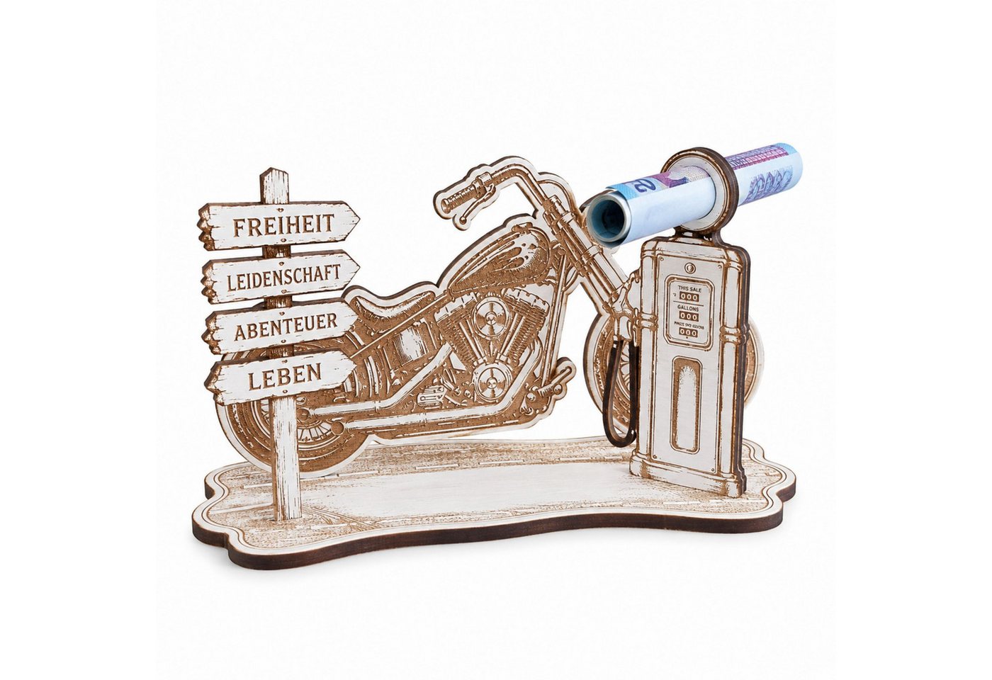 Dekolando Geschenkkarte Geldgeschenk Motorrad Biker Geschenk Tankgutschein 15 x 7,5 cm