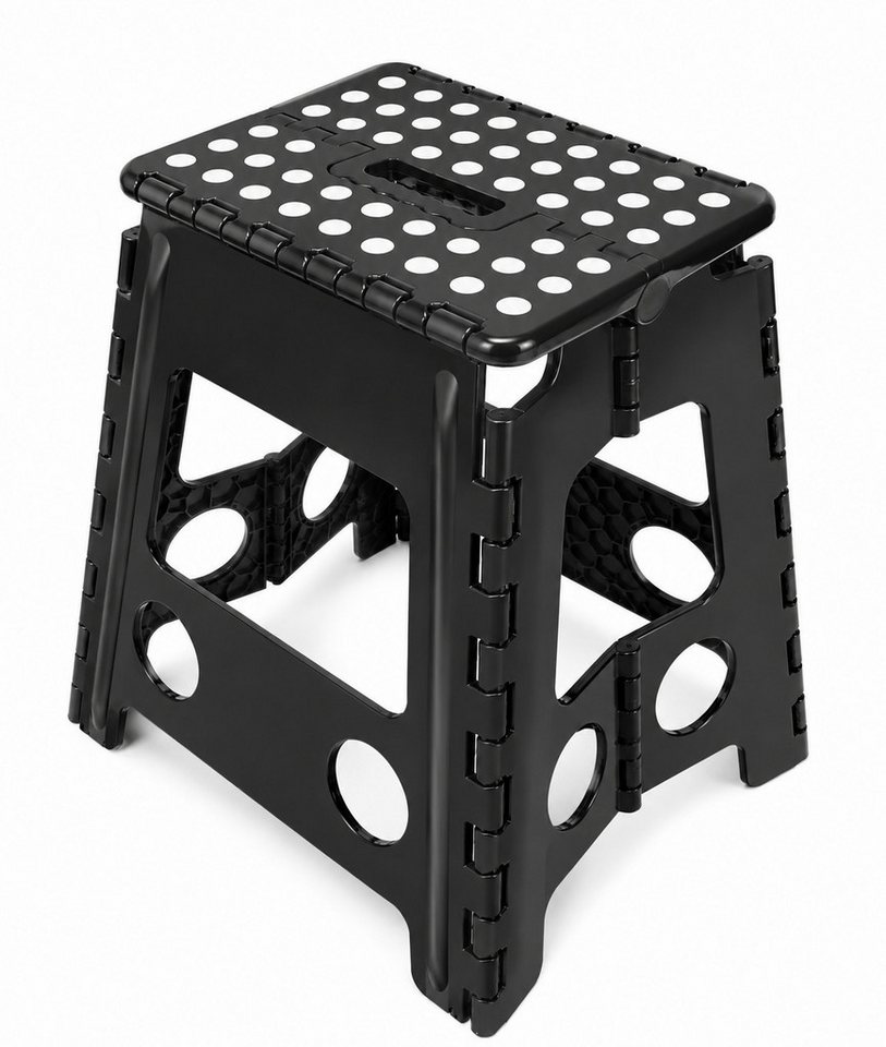HH-Haushalt Klapptritt XL Klapptritt faltbar 40cm Schwarz bis 150kg mit Anti-Rutsch Tritt Bild 2