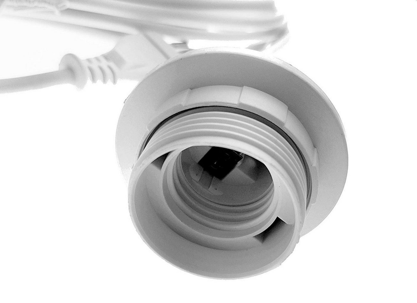 TRANGO Pendelleuchte, 1011-500W Lampenfassung mit ON/OFF Schalter - E27 Fassung weiß mit 5m Netzkabel I Schraubring I Schalter, Lampenaufhängung, Pendelleuchte, Hängeleuchte Bild 2