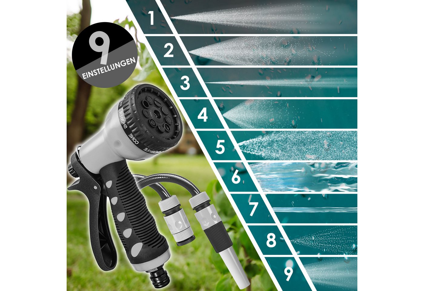 KESSER Gartenschlauch, Schlauchaufroller Automatik mit 2-Wege-Verteiler & Wandhalterung Bild 4