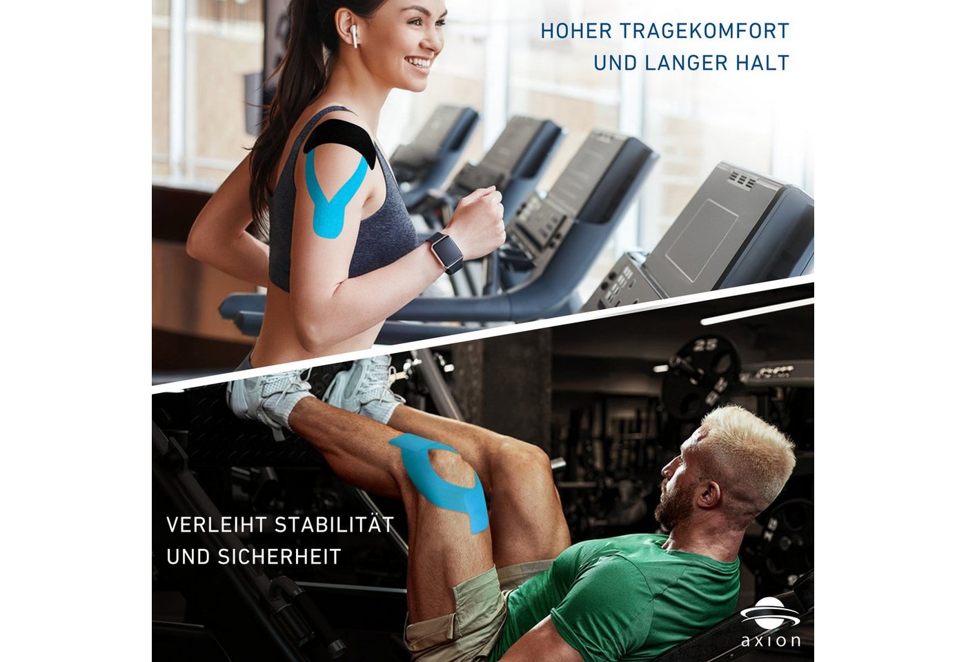 Axion Kinesiologie-Tape PRECUT, 20 vorgeschnittene Sport Tapes 25 x 5 cm - in rot (1-St) MEDIZINPRODUKT • hautfreundlich • elastisch