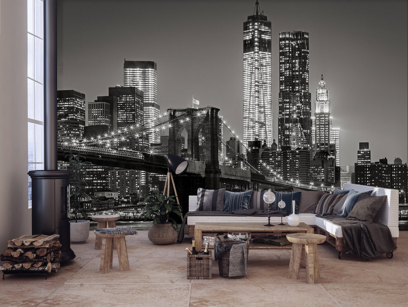 Wallarena Fototapete Stadt - Mehrfarbig - Modern - Vlies - Wohnzimmer, glatt, 152x104cm Bild 4