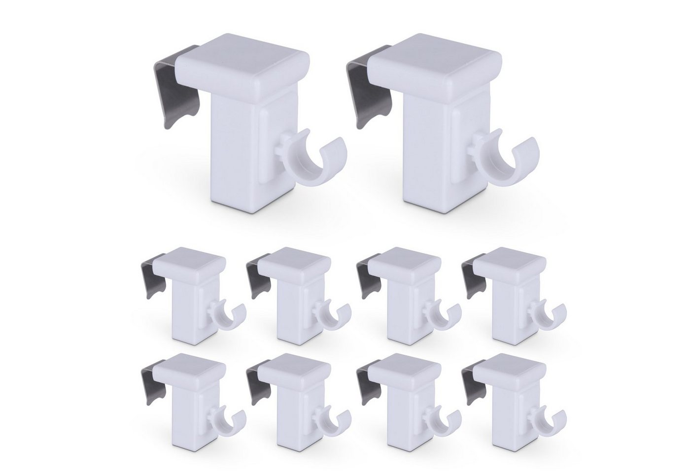 Bestlivings Klemmträger für Caféhausstangen bis Ø 10 mm, Caféhausstangen, (20-tlg), Fensterrahmen 10–27 mm, aus robustem & langlebigem Kunststoff, drehbar Bild 4