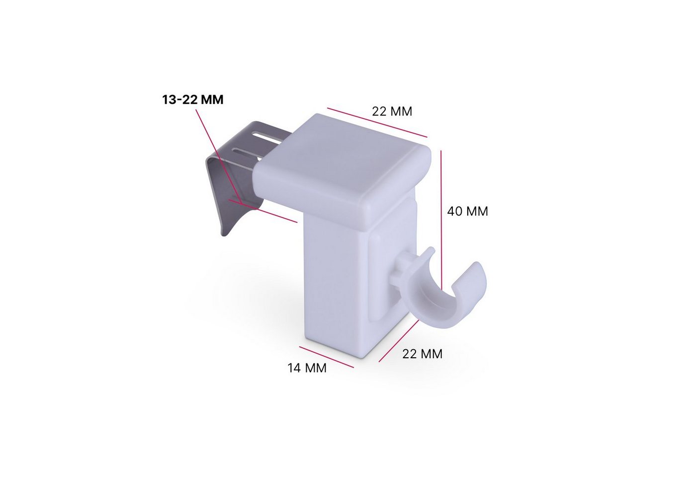 Bestlivings Klemmträger für Caféhausstangen bis Ø 10 mm, Caféhausstangen, (20-tlg), Fensterrahmen 10–27 mm, aus robustem & langlebigem Kunststoff, drehbar Bild 5