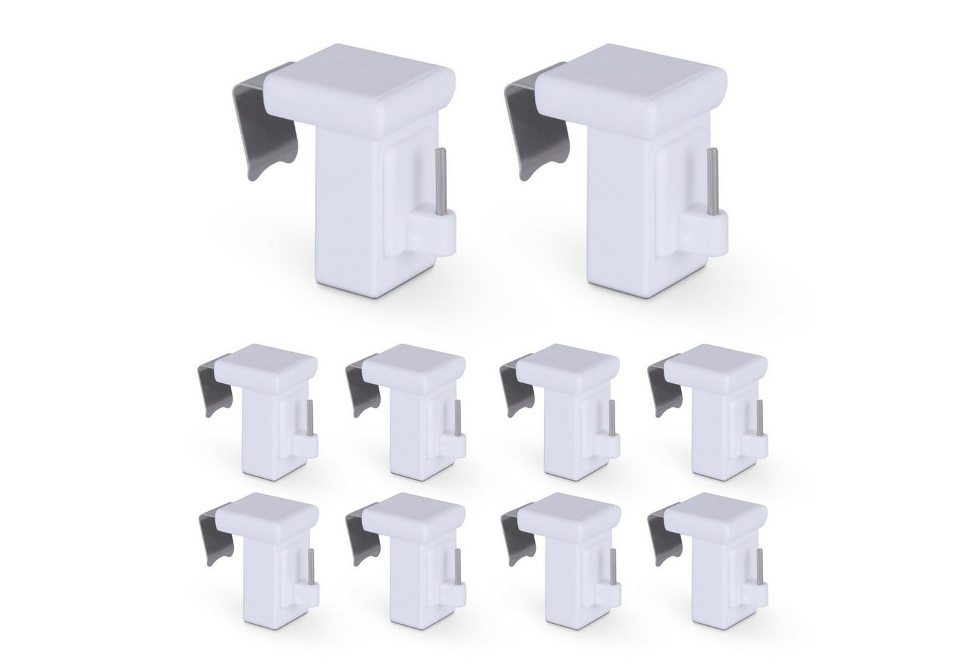 Bestlivings Klemmträger für Fensterrahmenstärke 10-27 mm, für Vitragestangen, (20-tlg), aus robustem und langlebigem Kunststoff, drehbar Bild 5